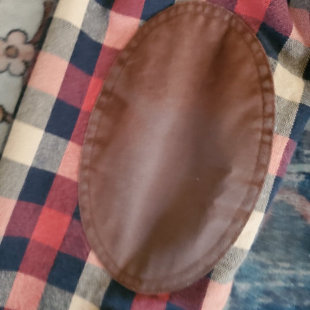 J Crew Mercantile Checkered Flannel W/ Elbow Patches - Picture 8 of 10
